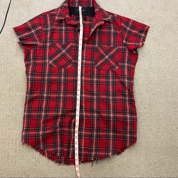 Lifted Anchors Plaid Button Up Shirt Muscle Large - Picture 6 of 7